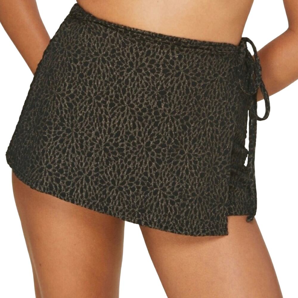 Demi Moore x Andie Marseilles Bottom Black Gold Swimwear Bathing Suit Size L New